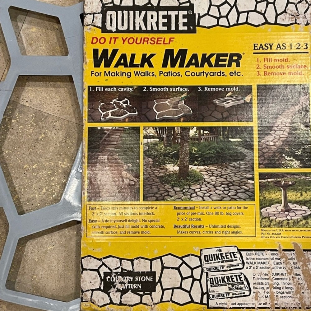 Quikrete Stone Walk Maker “Country Stone” Pattern To build your own REUSABLE
